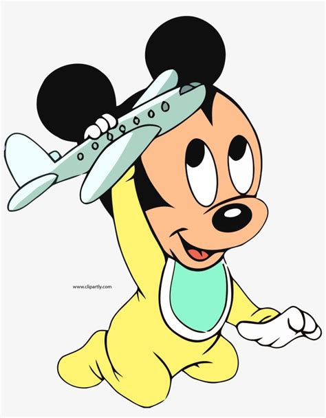 Download Baby Mickey Mouse Playing Toy Plane Clipart Png Baby Mickey