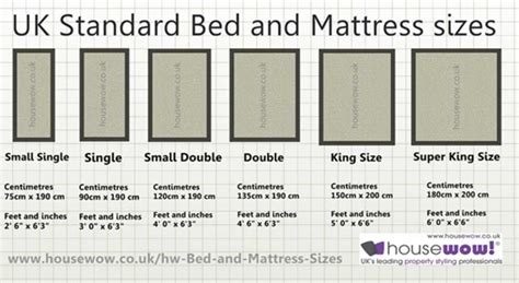 Bed Size Chart Cm