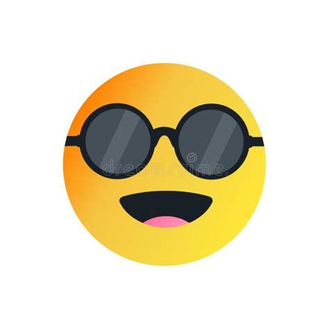 Cool Smiling Emoji With Sunglasses Stock Vector Illustration Of
