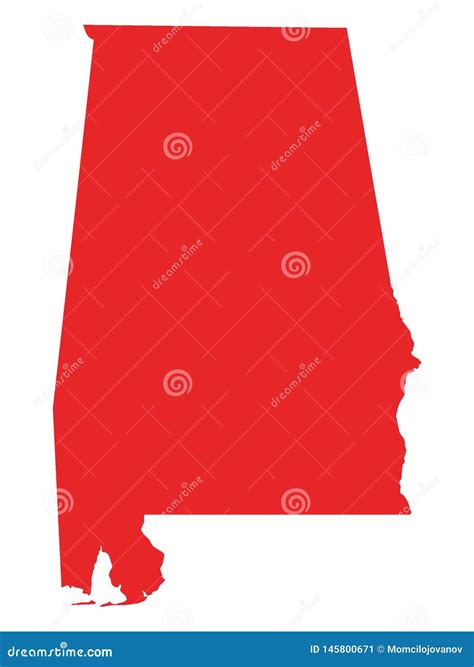 Red Map Of Us State Of Alabama Stock Vector Illustration Of Dollar