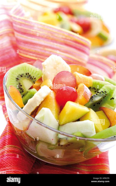 Fruit Salad Kiwis Bananas Apples Peaches Mangoes Grapes And