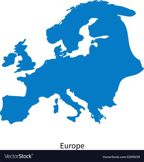 Detailed Map Of Europe Region Royalty Free Vector Image