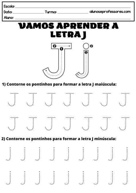 Atividades Com A Letra J Para Imprimir Alunos E Professores