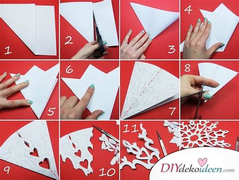 Basteln sie mit ihrem kind papierschneeflocken. DIY Deko Ideen - zu Weihnachten den Garten gestalten