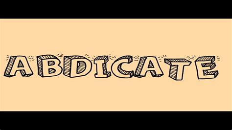 | meaning, pronunciation, translations and examples. ABDICATE - YouTube