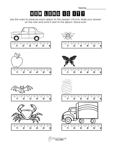 13 Measurement Inches Worksheets