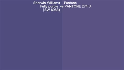 Sherwin Williams Fully Purple Sw 6983 Vs Pantone 274 U Side By Side