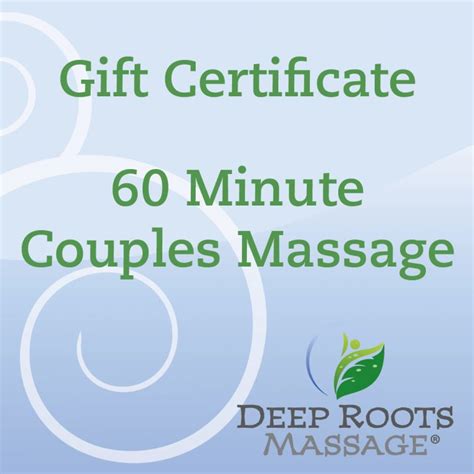 60 Minute Couples Massage Deep Roots Massage