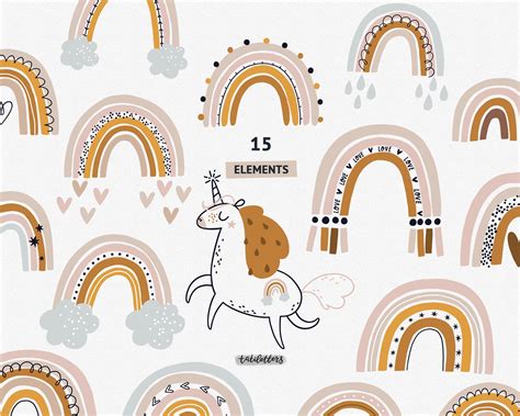 3000 x 3000 pixel, 10x10 zoll, 300dpi. Regenbogen Einhorn Clipart / Einhorn Springt Uber ...