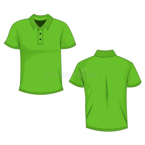 Green Polo Shirt Front Back Stock Illustrations 455 Green Polo Shirt