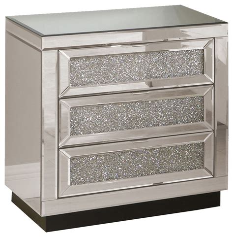 Silver Mirrored Drawer Nightstands Warehouse Of Ideas