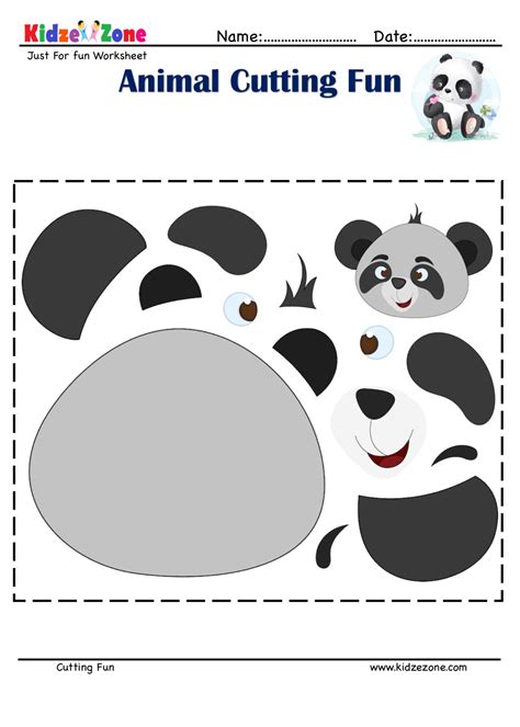 Panda Face Cutting And Pasting Fun Worksheet Kidzezone