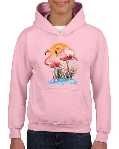 Iwpf Youth Pink Flamingos In Water Hoodie For Girls And Boys