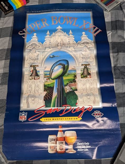 Miller Lite Beer Redskins And Denver Broncos Super Bowl Xxii Poster Man