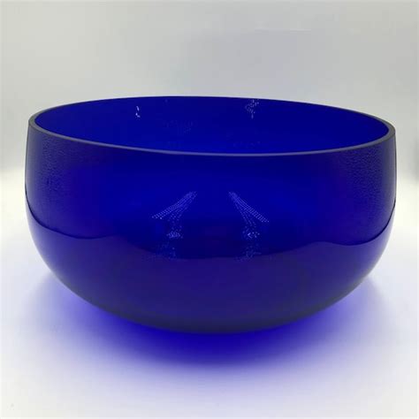 Vintage Cobalt Blue Glass Centerpiece Large Glass Fruit Bowl Etsy