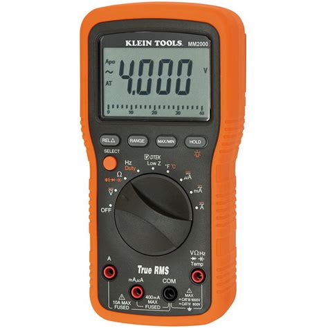 Klein Tools Mm2000 Electricianshvac Trms Multimeter 1000 Volt Acdc