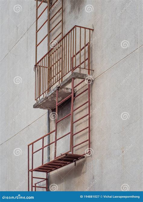 Fire Exit Ladder Outside The Building Stock Image Image Of Fire