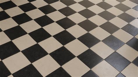 Checkerboard Vintage Tile Floor Pbr0150