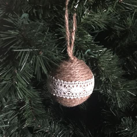 Twine Christmas Ornaments Lace Ornaments Rustic Christmas Etsy