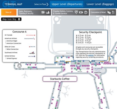Clt Terminal Map American Airlines
