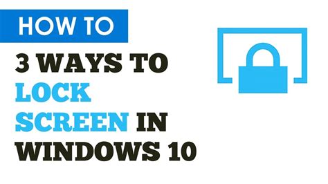 How To Lock Your Screen On Youtube - Lock Screen In Windows 10 On Your Computer Or Laptop - 3 Ways - YouTube