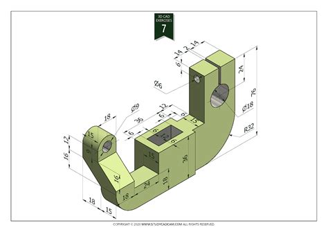 Create the following circles using circle command from draw panel of home tab, make sure circle with radius 2.5 units has its center on the circumference of the circle with radius 26 units. 3D CAD EXERCISES 7 - STUDYCADCAM