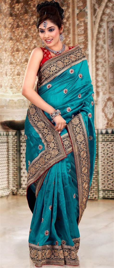 Dynamic scaling plan of up to a 5% discount on shopping.io. Blue Jute #Silk #Saree with Blouse @ $79.95 | Shop @ http ...