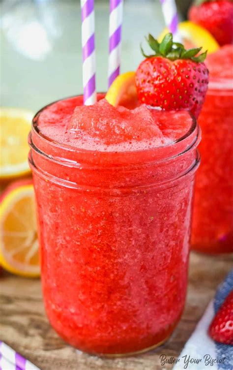 Frozen Strawberry Lemonade Vodka Slush Slushy Alcohol Drinks