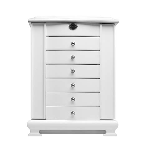 Wooden toy chests are designed to provide a handy organizational solution with ample storage space to tuck away all those toys and stuffed animals. Extra Large White Wooden Jewelry Box Armoire Cabinet Chest ...