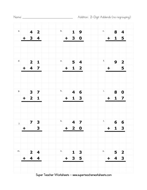 17 Best Images Of 2 Digit Addition Without Regrouping Worksheets 2nd