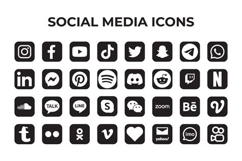 Set Of Popular Social Media Icons 21920910 Vector Art At Vecteezy