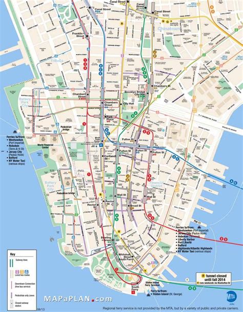 New York City Most Popular Attractions Map Printable Walking Map Of