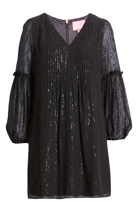 Lilly Pulitzer® Cleme Long Sleeve Metallic Silk Dress Nordstrom
