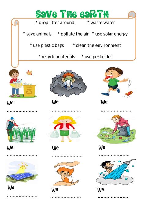 Remember these are in printable pdf format. Environment Worksheet - Interactive worksheet