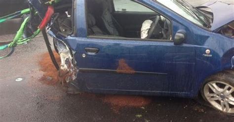 Drivers Miraculous Escape After Car Is Sliced In Half In Horror Crash Mirror Online