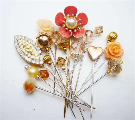 Beautiful Peach Hijab Pins Sewing Pins By Shop