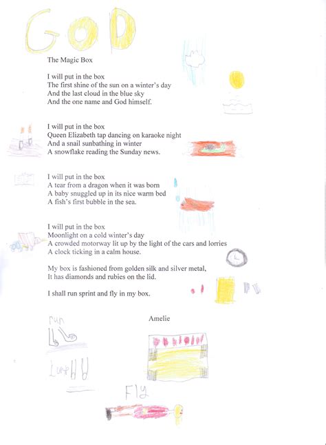 Class 2 Magic Box Poems Downe Primary School