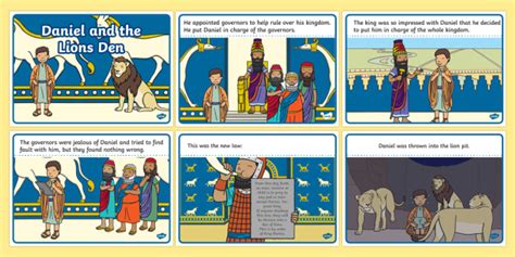 Daniel And The Lions Den Story Sequencing A4