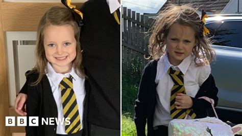 First Day At School Mums Before And After Photos Of Daughter Go Viral Bbc News