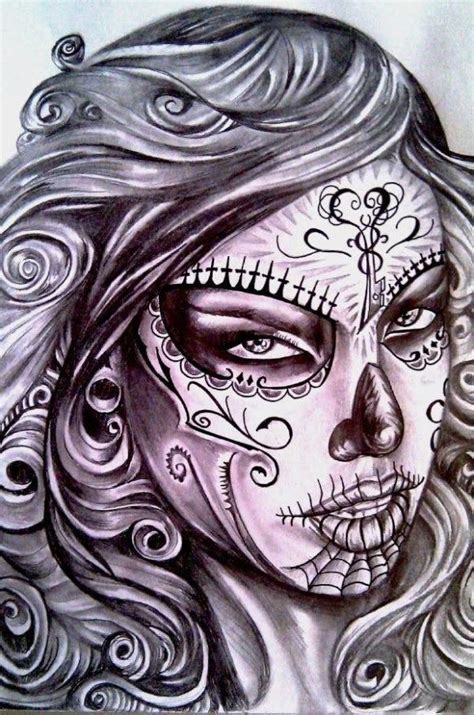 Pin On Halloween Day Of The Dead Girl Drawing Skull Girl Tattoo