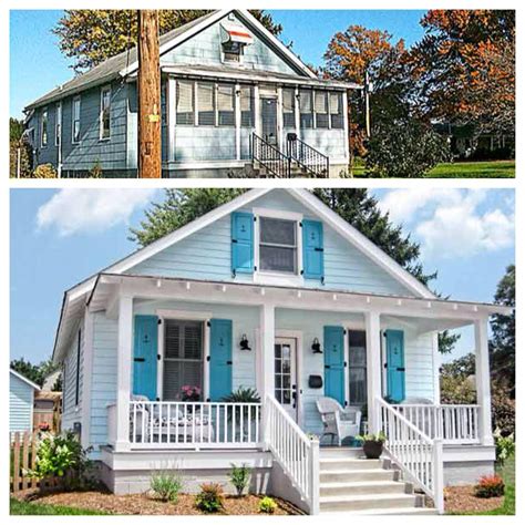 Before And After Curb Appeal Restore And Open Up Porch Add Dimension
