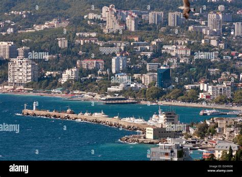 Yalta City And Passenger Port Crimea Ukraine Stock Photo Alamy