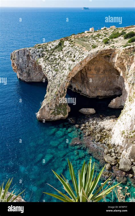 The Dramatic Natural Arch At The Blue Grotto Malta Mediterranean