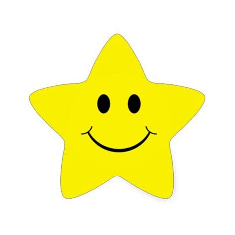 Yellow Smiley Face Star Shape Stickers Zazzle Free Image Download