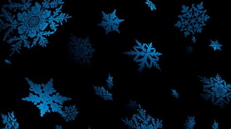 Blue Snowflake In Black Background Hd Snowflake Wallpapers Hd