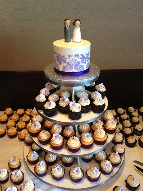 Purple And Damask Wedding Cupcake Tower Kristin Kgroovy Flickr