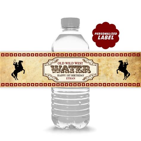 Western Printable Bottle Labels Wild West Birthday Party Any Age