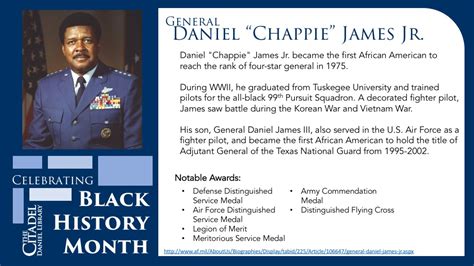 General Daniel Chappie James Jr Black History Month