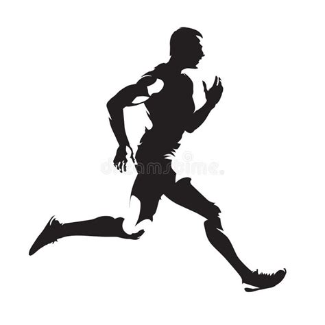Running Man Abstract Vector Silhouette Stock Vector Illustration Of