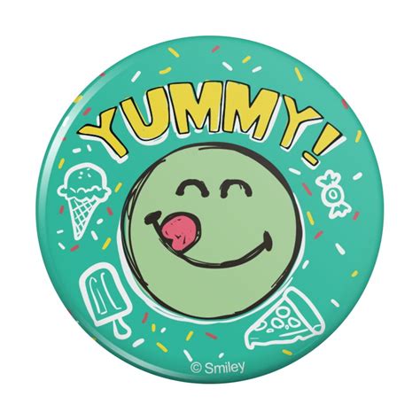 Yummy Food Smiley Face Officially Licensed Pinback Button Pin Walmart